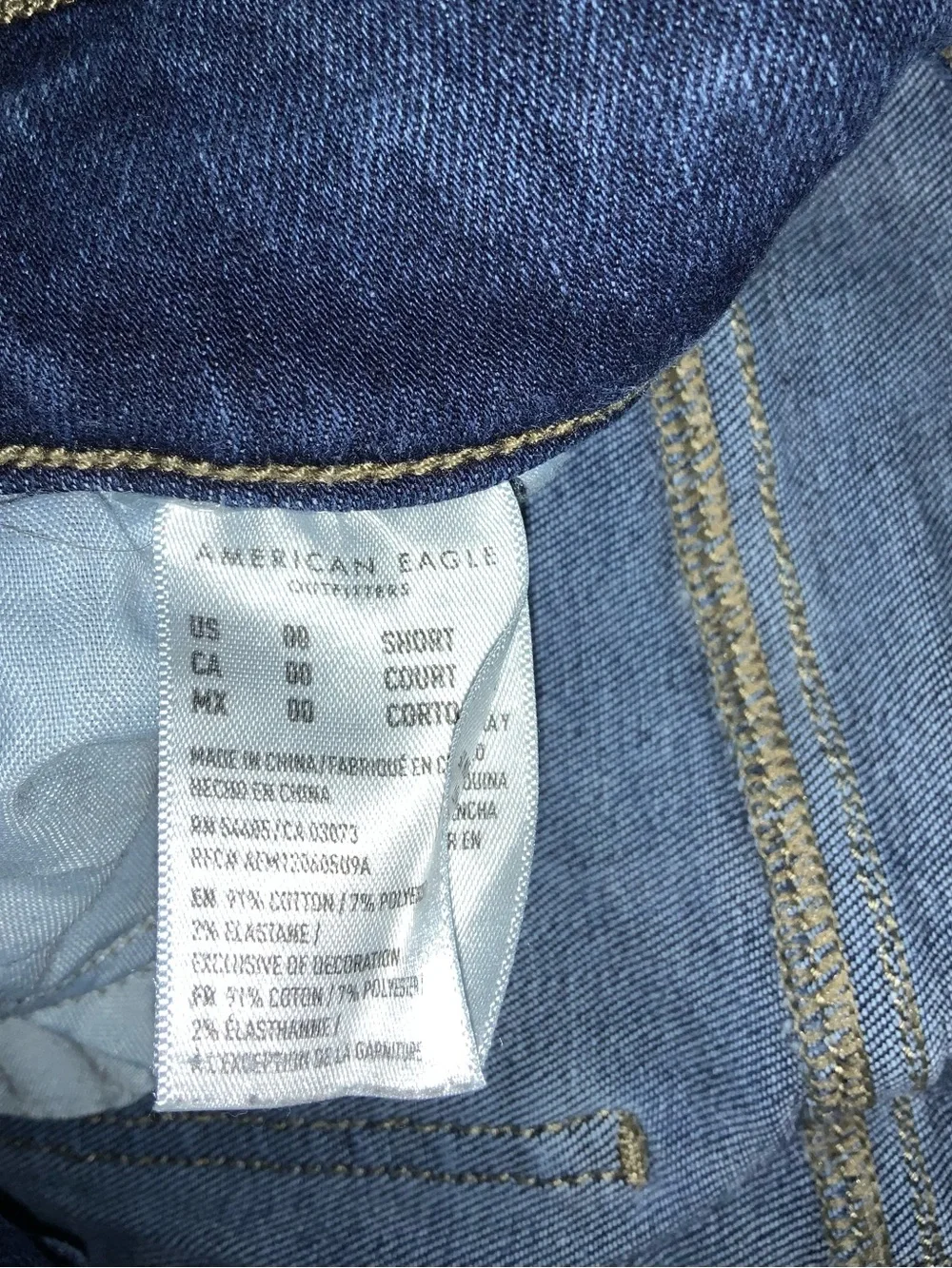 American Eagle Women Sz 00 High Rise Jegging Next Level Stretch Distressed Jeans